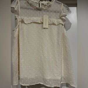 Monteau Cream Textured Women's Top
